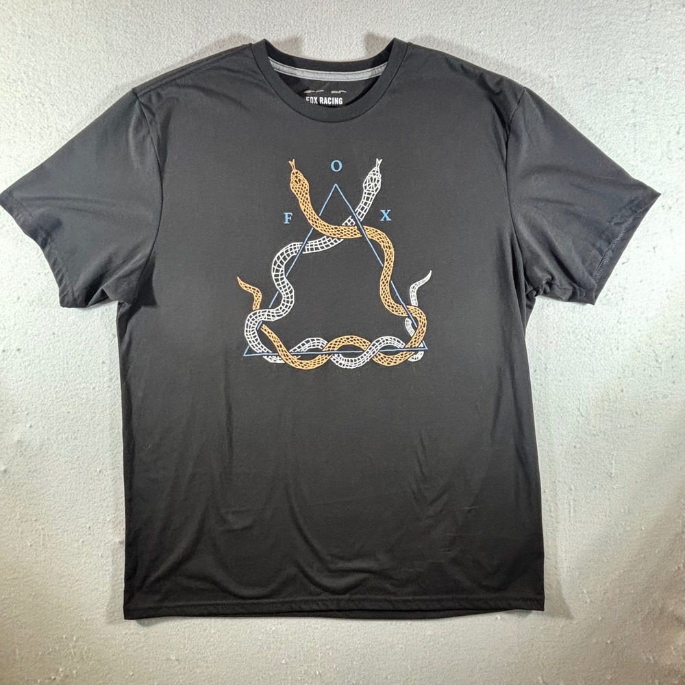 Fox Racing Mens Tech T-Shirt Black Snake Graphic Short Sleeve Tee Size XXL